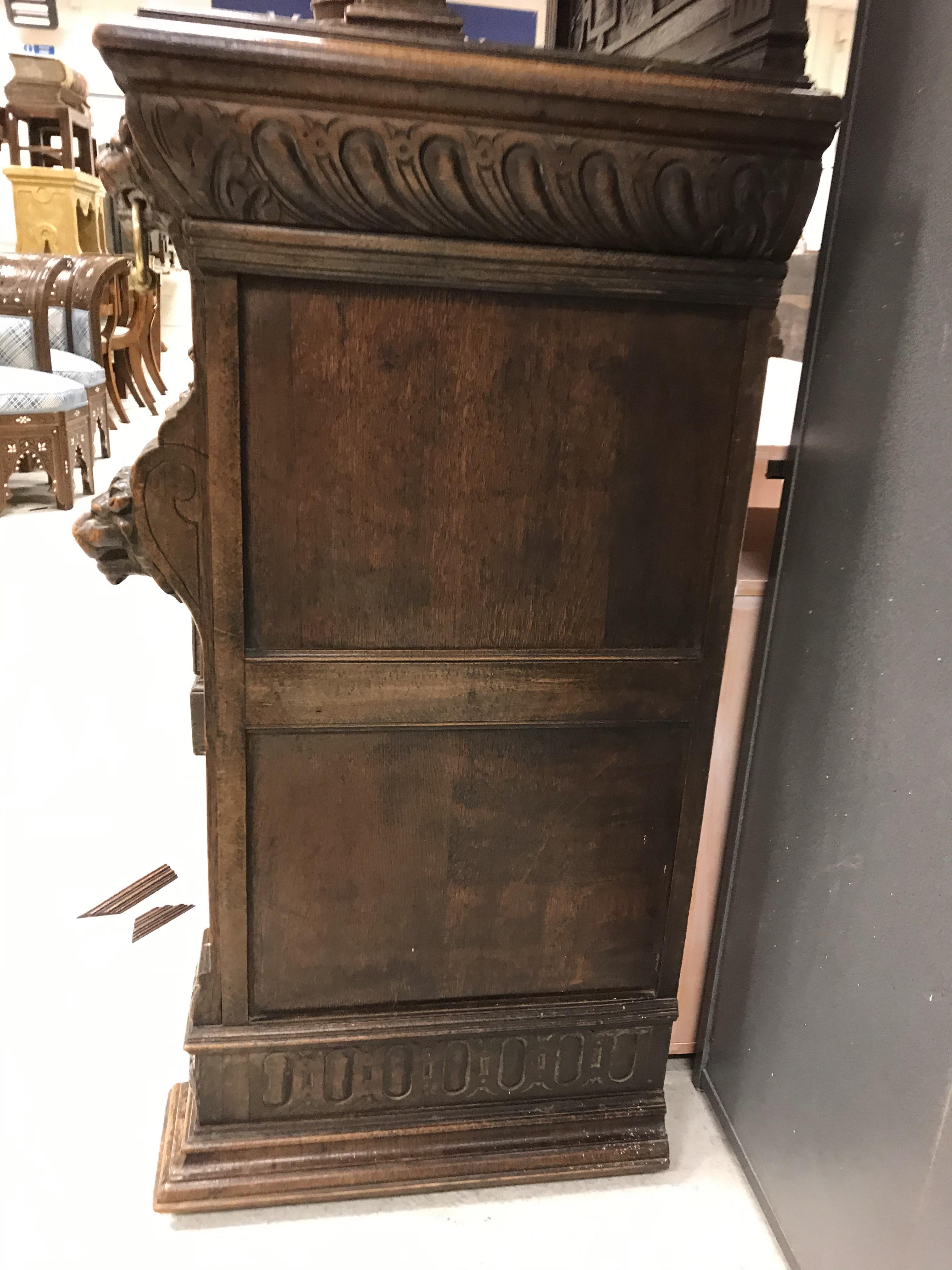 A Victorian carved oak Gothic Revival cabinet, - Image 8 of 24