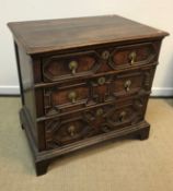 A 17th Century and later oak chest,