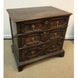 A 17th Century and later oak chest,