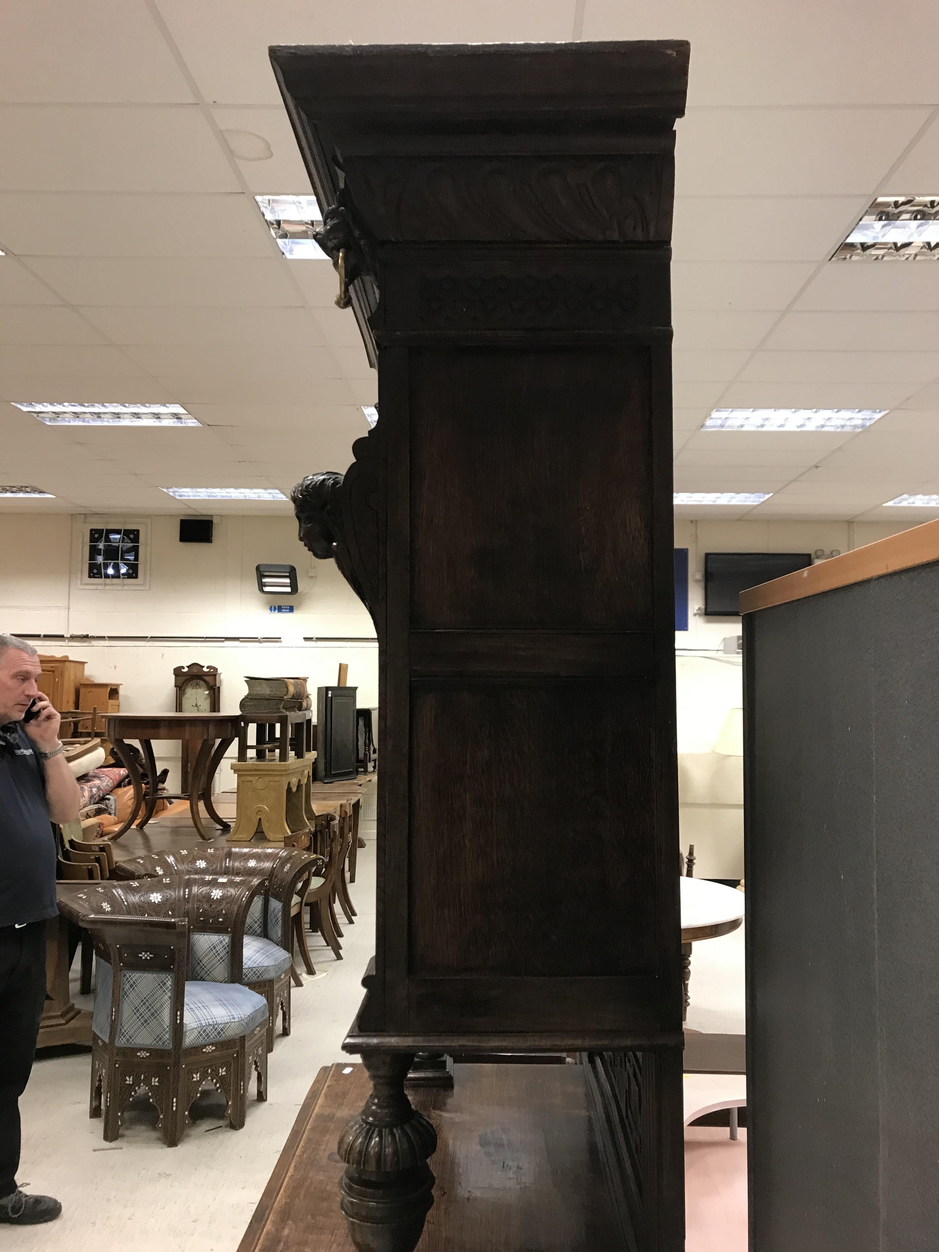 A Victorian carved oak Gothic Revival cabinet, - Image 11 of 24