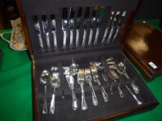 A modern silver plated canteen of cutlery,