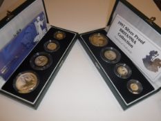 A Royal Mint 1997 silver proof Britannia Collection comprising £2 coin, £1 coin, 50p and 20p,