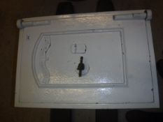 A Fire and Theft Resistant safe, later white painted, with keys, 46 cm wide x 46.