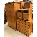 A pine chest of two short over three long drawers, 91 cm wide x 50 cm deep x 86 cm high,