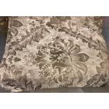 A large quantity of damask style silver / grey foliate decorated fabric,