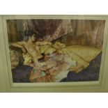 AFTER SIR WILLIAM RUSSELL FLINT "Olearia" or "Model for Elegance", limited edition colour print,