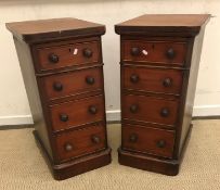 A pair of 19th Century mahogany pedestal chests of four drawers (ex pedestal desk), 37.