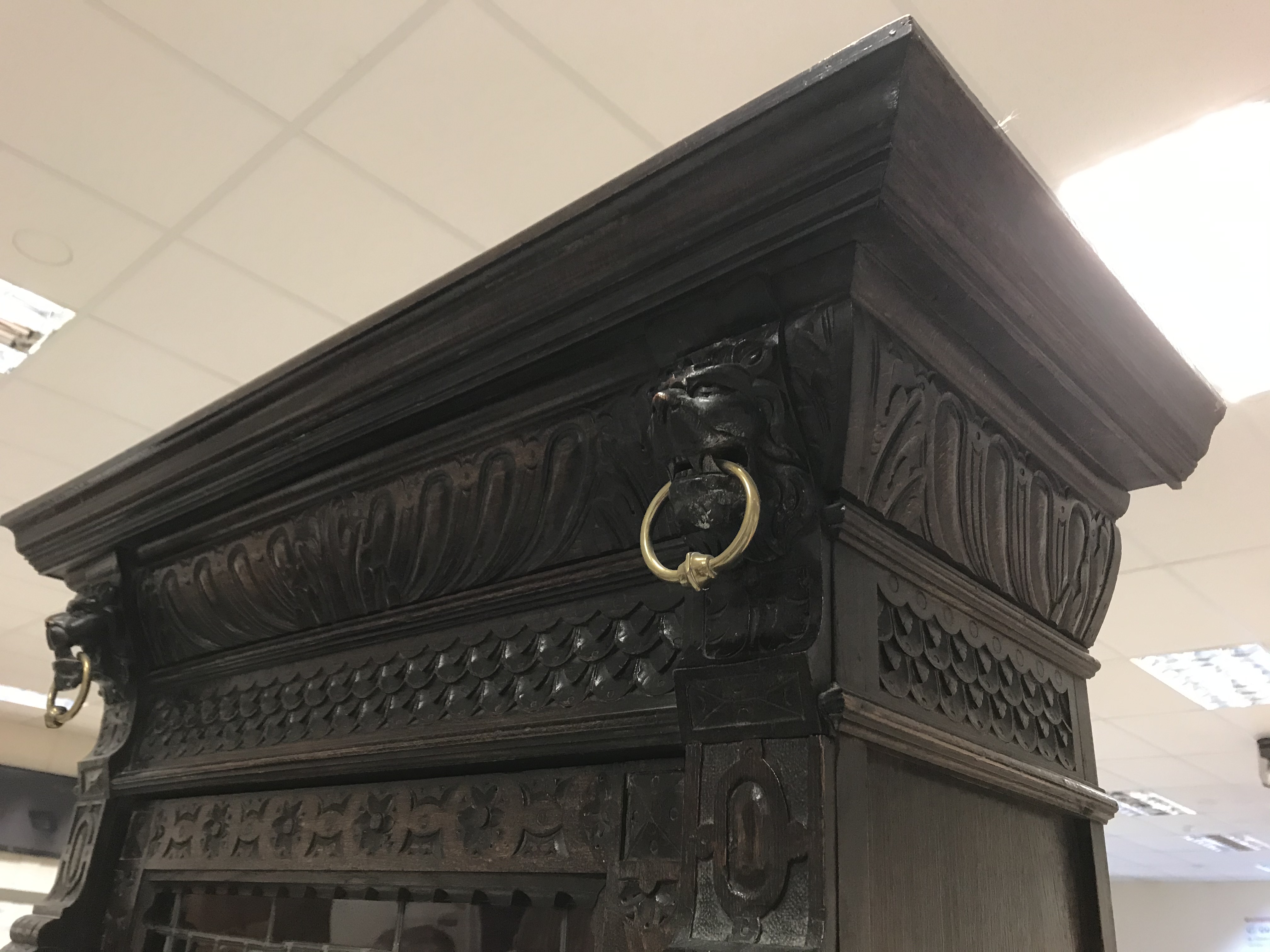 A Victorian carved oak Gothic Revival cabinet, - Image 14 of 24