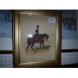 ORLANDO NORIE "Military figure on horseback", watercolour heightened with white and body colour,