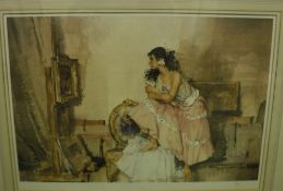 AFTER SIR WILLIAM RUSSELL FLINT "Model and Critic", limited edition colour print, No'd.