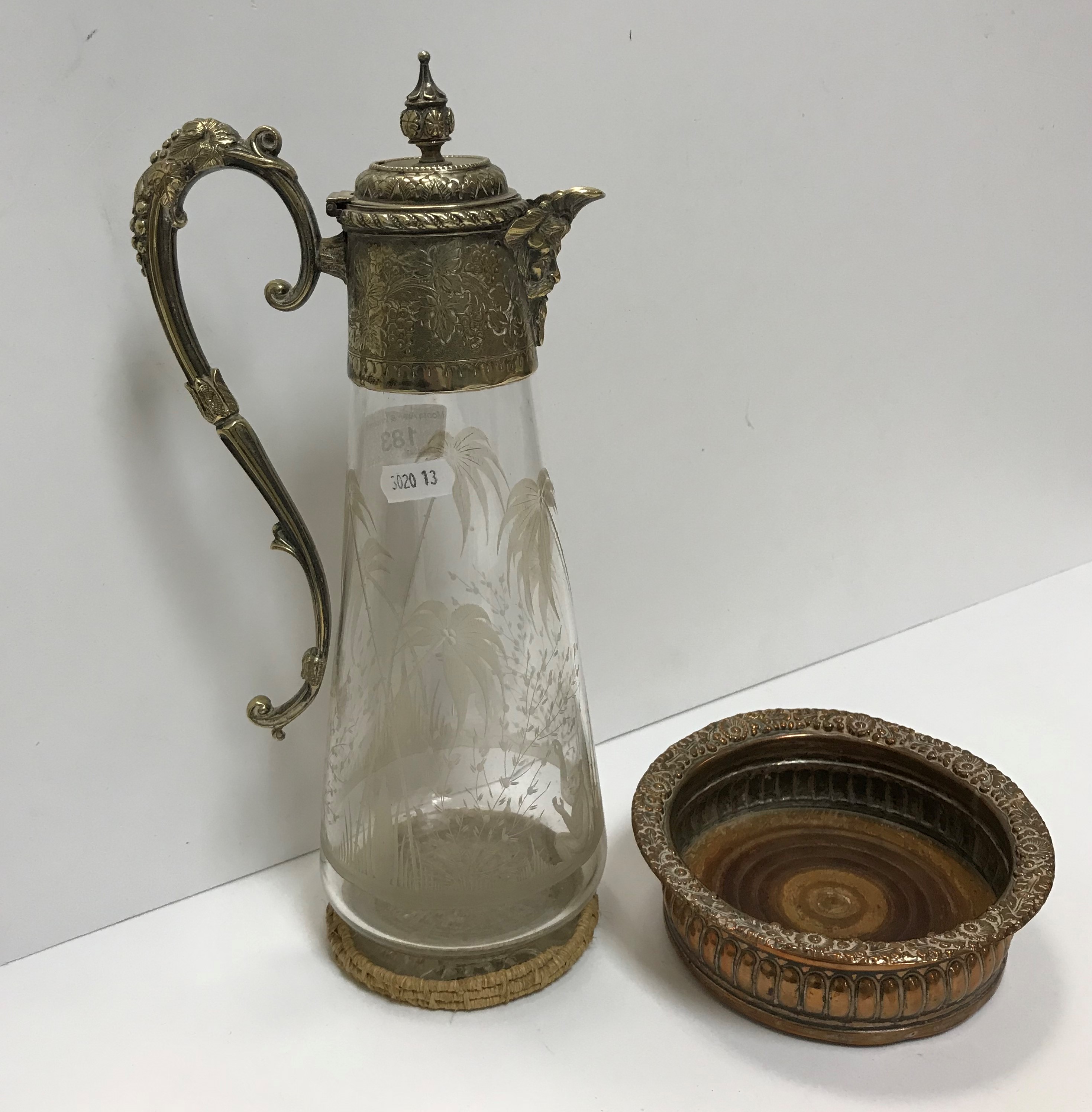 A Victorian cut glass claret jug with plated mounts, - Image 2 of 7