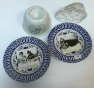 A pair of circa 1972 Barker Bros Royal Tudor Ware ironstone plates with "Gibson Girls" printed