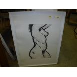 AFTER JANET LYNCH "Nude female torso", a study, black and white etching, limited edition No'd.