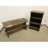 A hand crafted rustic bench / occasional table,