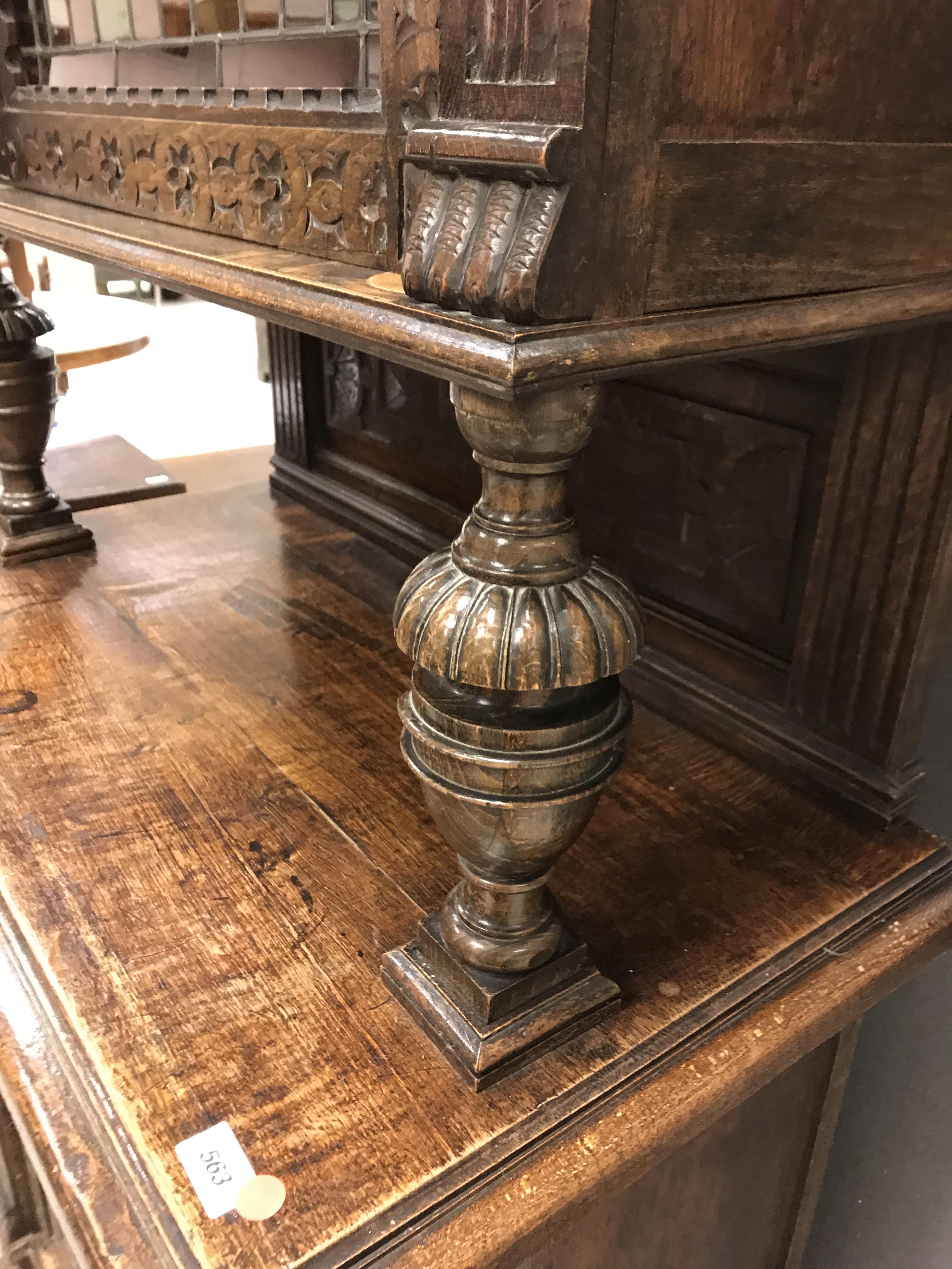 A Victorian carved oak Gothic Revival cabinet, - Image 12 of 24