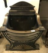 A 20th Century cast iron fire basket in the Regency style, 48 cm wide x 31 cm deep x 56.