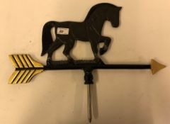 A black and gold painted cast iron "Horse" weather vane CONDITION REPORTS Is new.