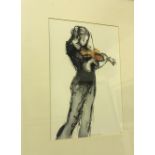 BELLA PIECIN "Study of a violinist", limited edition print, indistinctly signed and No'd.