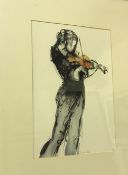 BELLA PIECIN "Study of a violinist", limited edition print, indistinctly signed and No'd.