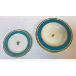A late 19th Century Copeland's china / Spode Copeland turquoise banded and gilt decorated part