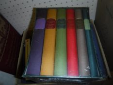 Seven boxes of various books including "Encyclopedia Britannica", 15th edition, 1994,