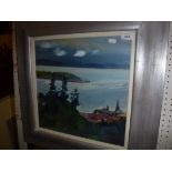 ALMA WOLFSON "A glimpse of Largs", a coastal scene, oil on canvas, signed lower right,