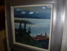 ALMA WOLFSON "A glimpse of Largs", a coastal scene, oil on canvas, signed lower right,