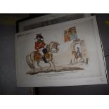 AFTER HENRY ALKEN "A prize fight", coloured engraving by I Clarke,