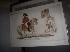 AFTER HENRY ALKEN "A prize fight", coloured engraving by I Clarke,