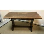 A 20th Century oak refectory style tavern type dining table,