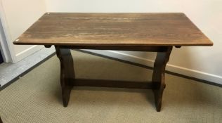 A 20th Century oak refectory style tavern type dining table,