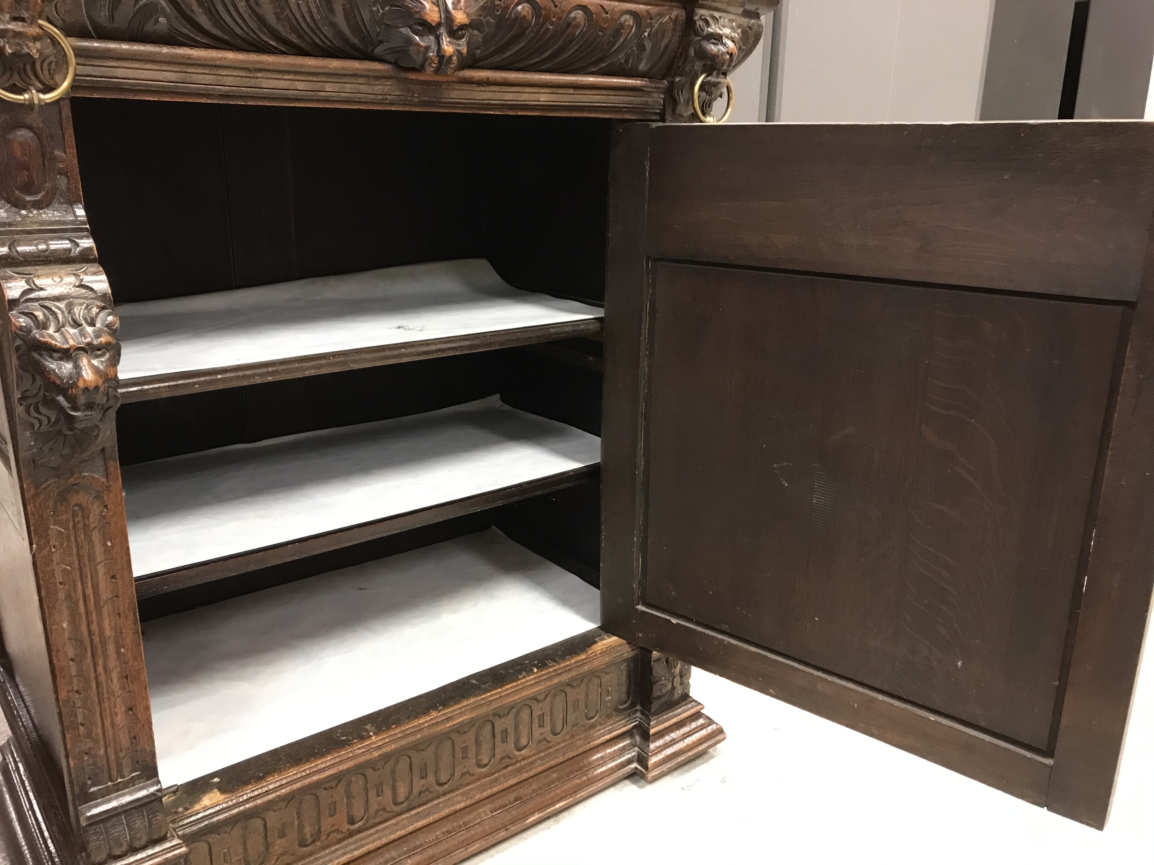 A Victorian carved oak Gothic Revival cabinet, - Image 5 of 24