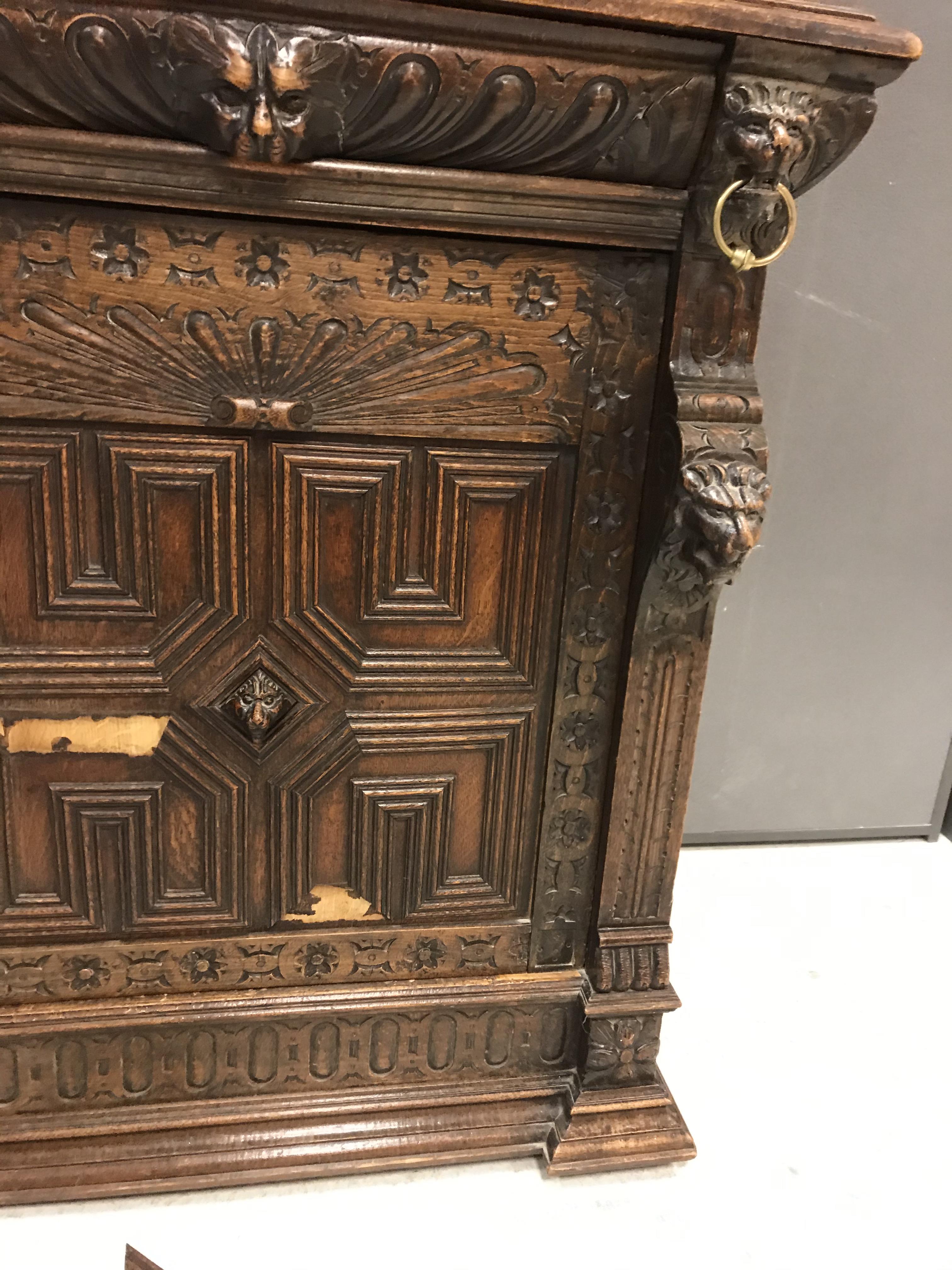 A Victorian carved oak Gothic Revival cabinet, - Image 4 of 24