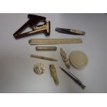 A collection of 19th Century ivory,