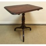 A 19th Century mahogany rectangular tilt-top table, 73 cm long x 55.5 cm wide x 76.