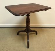 A 19th Century mahogany rectangular tilt-top table, 73 cm long x 55.5 cm wide x 76.