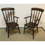 A pair of Victorian beech and elm stickb