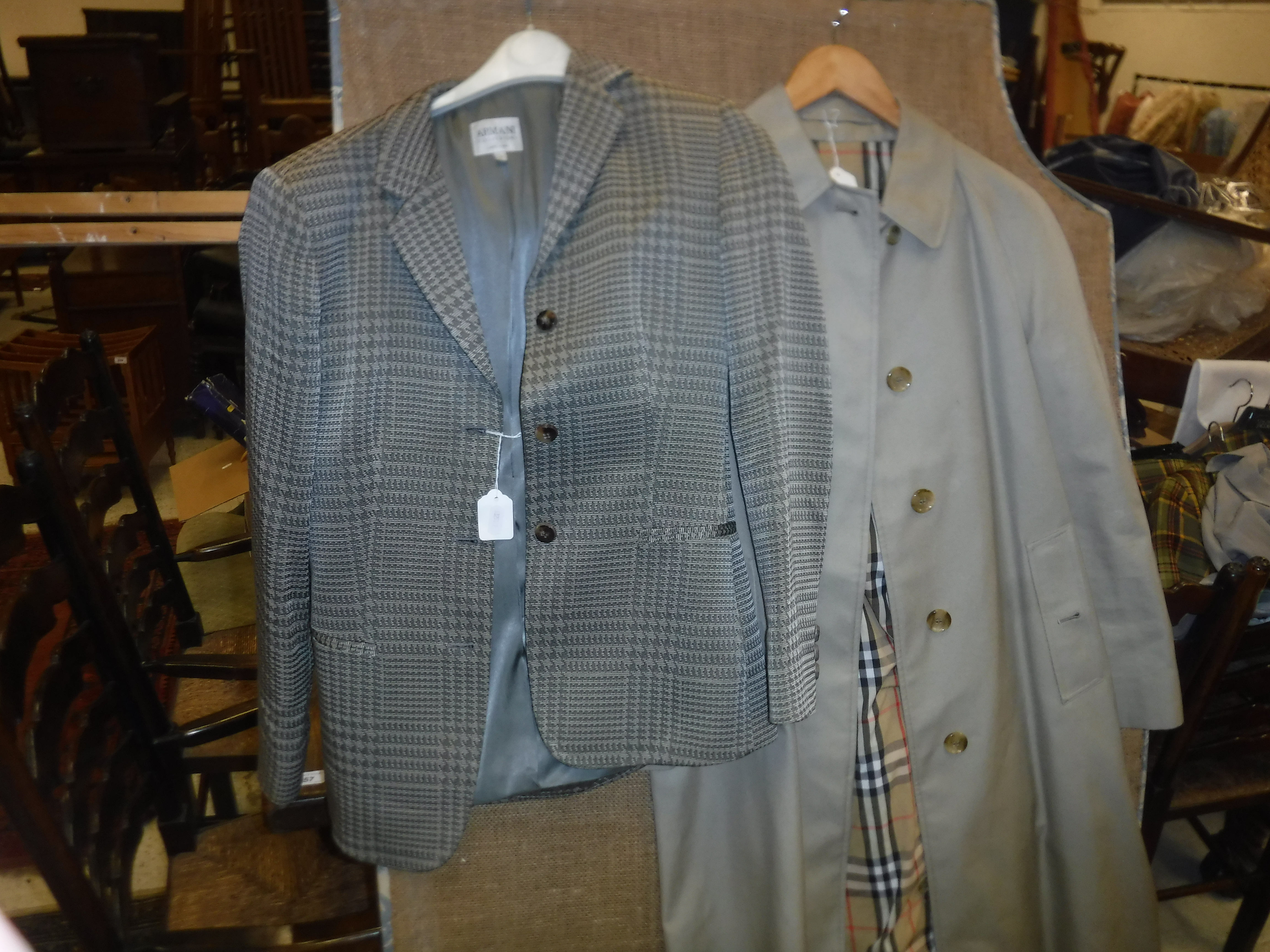 An Armani grey jacket, size 4, together