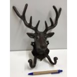 A deer head coat hook, approx 17 cm high