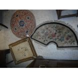 Two Chinese altar rugs, together with a