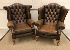 Two similar modern leather upholstered a