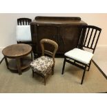 A 1930's Art Deco oak sideboard, the two