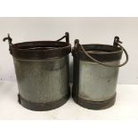 Two large galvanised and studded steel s