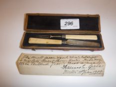 A cased George III silver child's knife