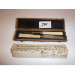 A cased George III silver child's knife