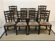 A set of eight North Country style beech