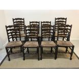 A set of eight North Country style beech