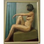 FRANK EDWARDS "Mary", nude study, oil on canvas, initialled and dated '75 bottom right, inscribed