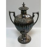 An EPBM samovar with grape and vine banded and reeded decoration, 36 cm high, together with