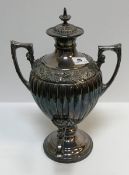 An EPBM samovar with grape and vine banded and reeded decoration, 36 cm high, together with